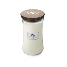 Large Hourglass Candle Linen WoodWick Large Hourglass Candle Linen WoodWick